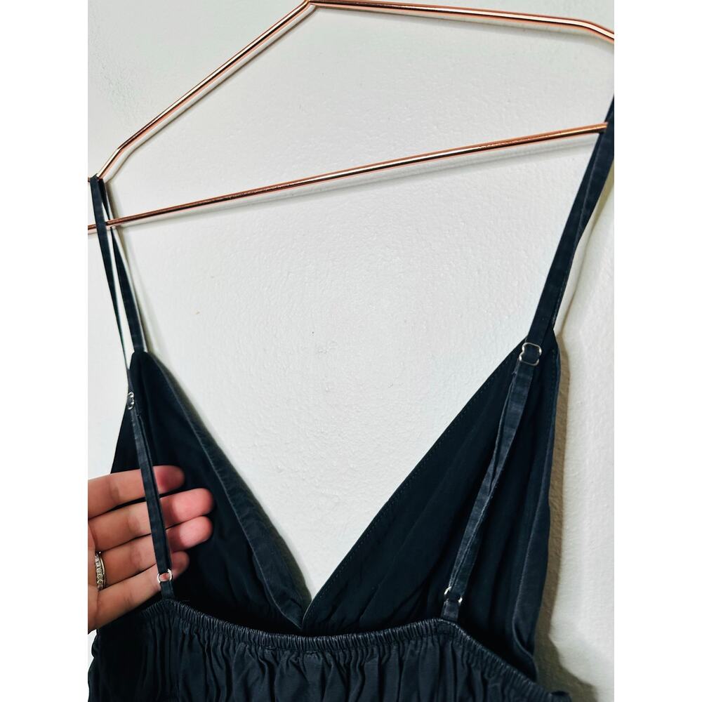SAU LEE Black 100% Cotton Hourglass Smock Waist Brielle Midi Dress Size US 4 - Picture 10 of 15